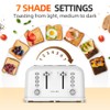 RAMJOY White Toaster 4 Slice, Dual Independent Controls, Extra Wide
