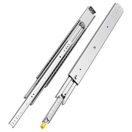 Heavy Duty 1 Pair 30inch Locking Drawer Slides 500lbs Load Capacity with Side Mount Ball Bearing Glides FulLength: 30 inch