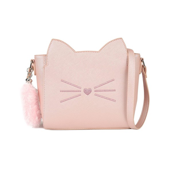 Small Crossbody Purses for Teen Girls,Cute Cat Girl Purse with Pendant PU Leather Shoulder Bags and Cross Body Handbags