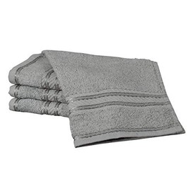 Bentley Priory Linens Supreme GUEST TOWELS for Bathroom 500GSM Egyptian Hotel Collection Super Soft Cotton Pack of 4 Absorbent and Quick Dry GUEST TOWELS Towels Set 40 cm x 60 cm (SILVER GREY)