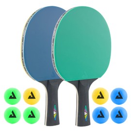 JOOLA 54814 Tischtennis-Set COLORATO Bestehend aus 2 Tischtennisschläger + 8 Bunte Tischtennisbälle, Einheitsgröße