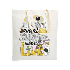 WZJHCL Wall-E Quotes Tote Bag Cartoon Robot Tote Shopping Bag Eve Reusable Grocery Tote Bag WDW Vacation Travel Tote, Live Tote Bag, Large