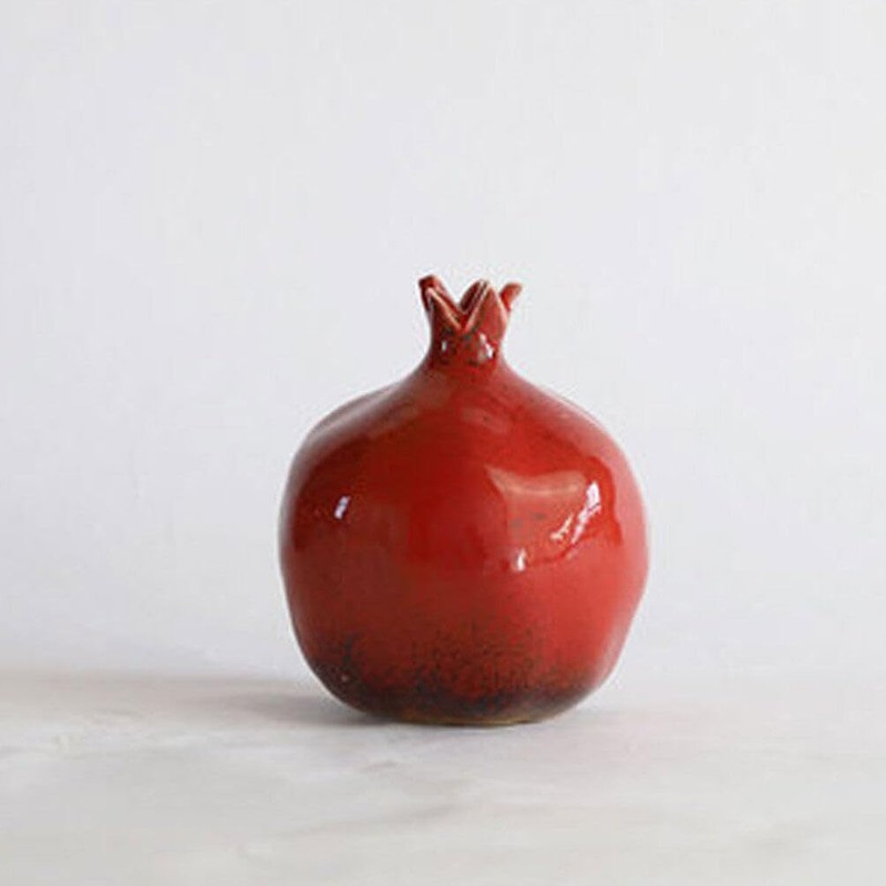 Alipis Ceramic Vase: Pomegranate Shaped Vase Bud Vase Hydroponics Planter