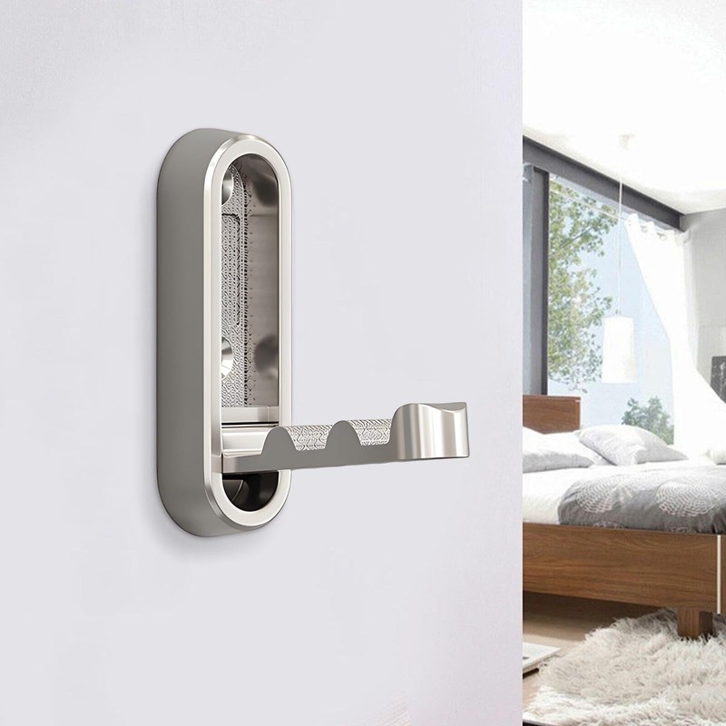 2 Pack Silver Foldable Wall Hooks Heavy Duty - Invisible