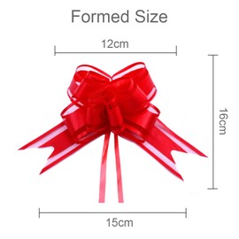 Dishaur 30pcs Large Organza Christmas Pull Bows for Gift Wrapping, 50mm Red Pulled Bow Ribbons Gift Bows for Present Wedding Car Gift Baskets