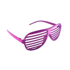 Komonee Purple Shutter Shades Fun Novelty Plastic Party Retro Fancy Dress Costume Prop Rave Club Eyewear Disco Adults 80's Sunglasses