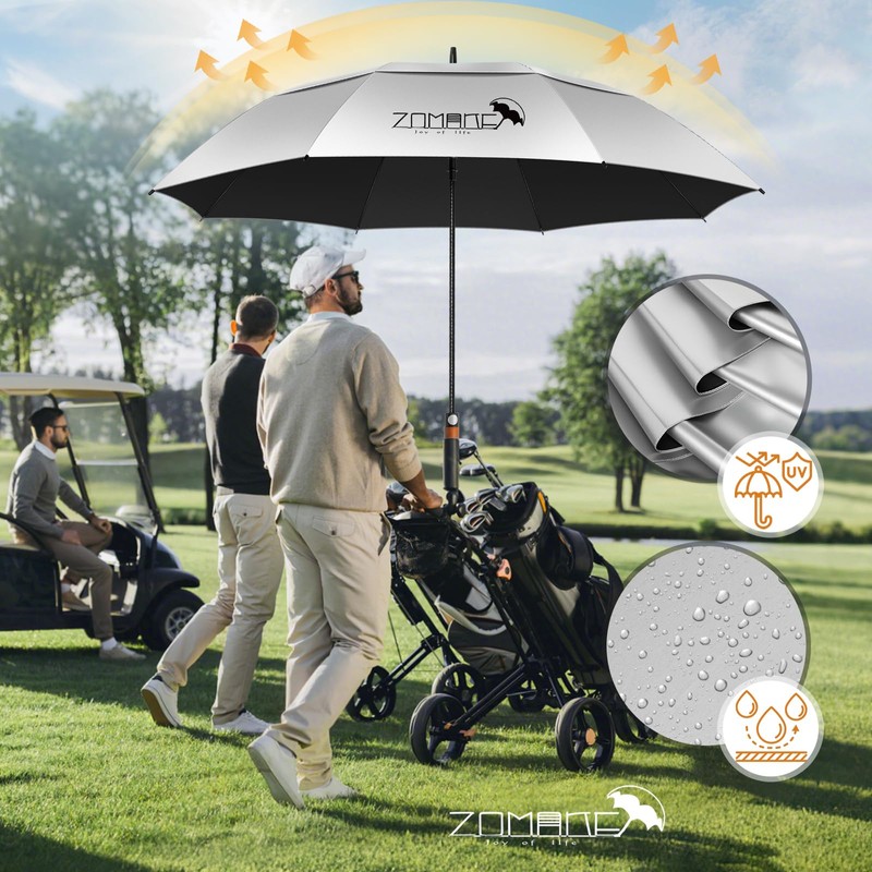 ZOMAKE 68 Inch UV Golf Umbrella Windproof Strong,Large Sun Umbrellas