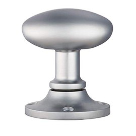 Carlisle Brass MK001SC Oval MORTICE KNOB with FACE FIX Rose, Satin Chrome