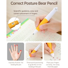 NBX Handwriting Pencil 2mm Lead Automatic Pencil Correction Grip Uninterrupted Lead Non-slip Silicone Handle Elementary School Office Stationery Professional Exam Doodle Pencil with 10pcs Lead Refills and Sharpener