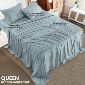 Utopia Bedding Queen Sheet Set – 4 Piece Bed Sheets for Queen Size Bed, Soft and Breathable Microfiber, Includes 1 Fitted Sheet, 1 Flat Sheet and 2 Pillowcases (Heather Grey)