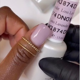 DND Gel Polish Set, Sheer Collection, UV/LED Gel Polish and Air Dry Nail Lacquer, Matching Chip-Free Polish Duo, 874 Loss Lavender, 0.5 Fl Oz
