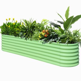 SnugNiture 24" Tall 9-in-1 Raised Garden Bed Kit 8x2x2 ft,Outdoor Metal Raised Planter Box for Planting Plants Vegetables Flowers Fruits,Green