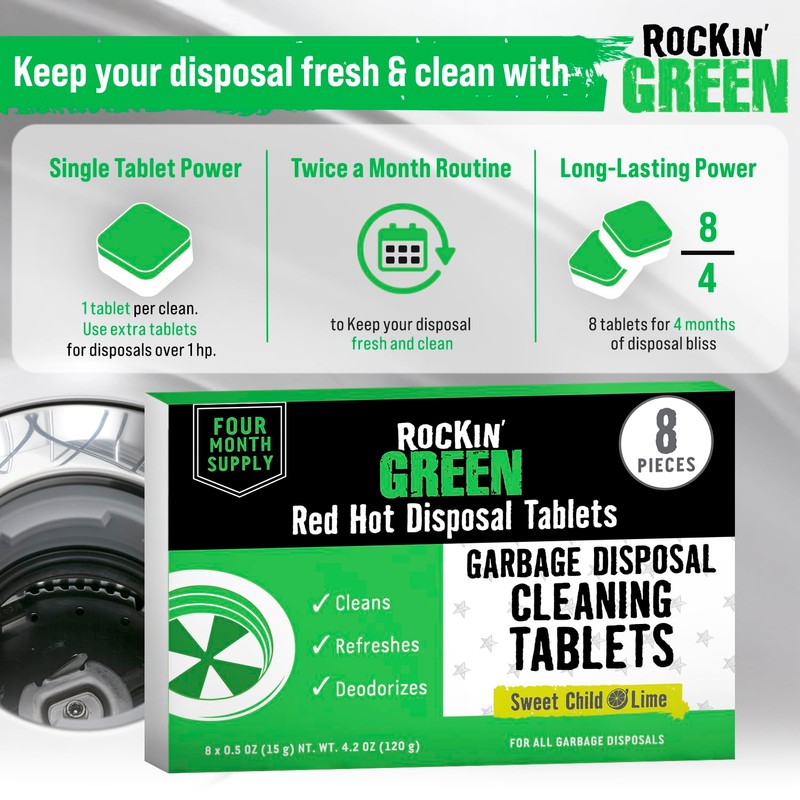 Rockin' Green Deep Cleaning and Deodorizing Tablets for Dishwashers, Washing
