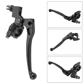 Clutch Lever, Aluminum 22mm 7/8 inch Handlebar Folding Clutch Lever with Perch, Clutch Lever Frame Clamp Bracket for 50CC - 125CC Dirt Pit Bike (Black)
