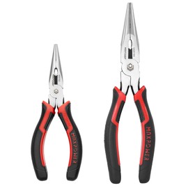 MAXPOWER Needle Nose Pliers, 8" Long Needle Nose Pliers & 6" Small Needle Nose Pliers, Soft Grip Needle Nose Pliers Set with Wire Cutter - 2 Pack