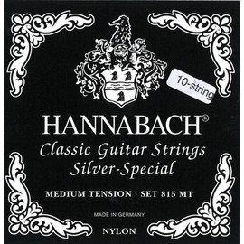 Hannabach 652599 Series 815 Silver Special Medium Tension String Set for 10-String Classic Guitar