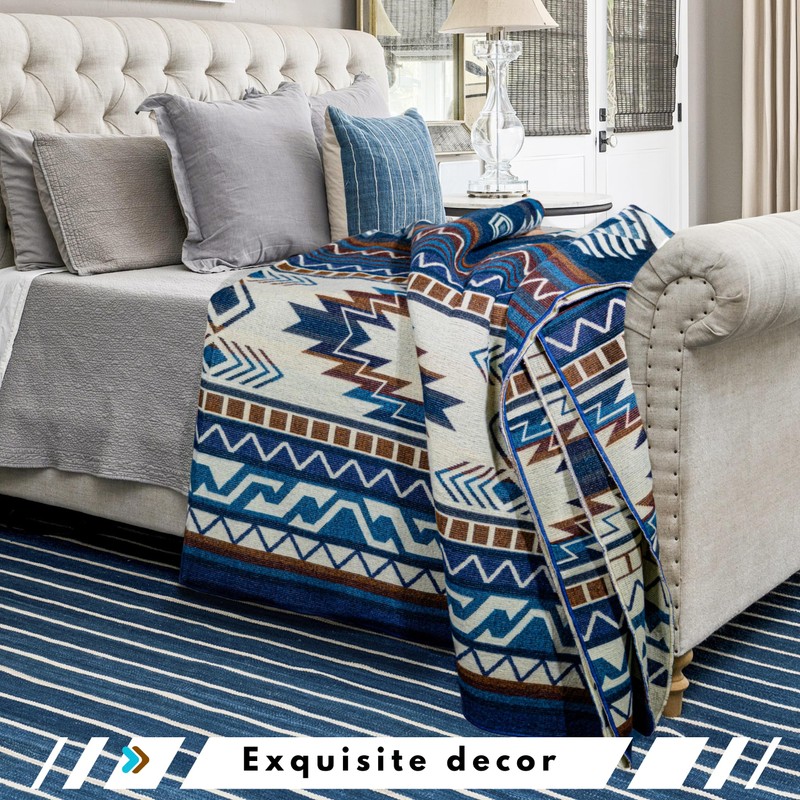 Alpaca Wool Throw Blanket,Queen Size Native Design Wool Blanket, Throw