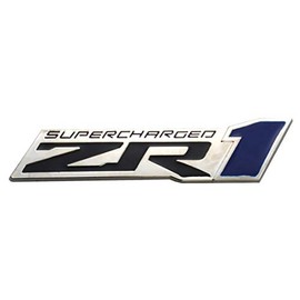 Aimoll 1x ZR1 Emblems 3D Badge Decal Stickers Replacement for 2009-2013 Corvette Supercharged Fender Emblem (Chrome Blue)