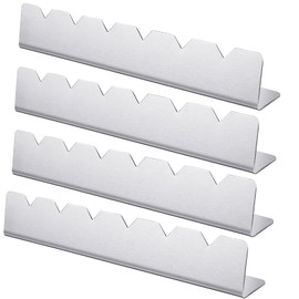 4 Pcs Skewers Holder Stainless Steel Shish Kabob Rack BBQ Long Skewers Rack for Round Flat Wood Metal Bamboo Skewers Grilling Accessories 12 Inch