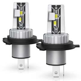 KOZATO H4 LED Headlight, Hi/Lo Switching, Fanless, 6,000 lm, DC 12V, Hybrid Car, EV Car, 6500K, White, Integrated LED Bulb, Pack of 2