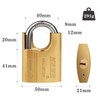 Solid Padlock with 4 Keys Brass Security Lock Home Door