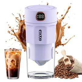 Aldeepo Portable Coffee Grinder and Blender Smoothies with 12Oz BPA Free Personal Travel Cup, Durable Stainless Steel Mix Blender with Metal Coffee Filter, USB Rechargeable(Purple)