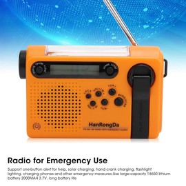 Vbestlife Radio de Alerta MeteorolóGica de Emergencia, Radio de Emergencia Solar con Cargador de TeléFono CelularAM/FM/Radio de Onda Corta LED PortáTil Linterna para Acampar LáMpara de