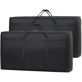 STOUCLA Storage Bag, Clothing Storage Bags, Oxford Moving Bags, Foldable with Handle for Clothes, Duvets, Blankets, 80 x 45 x 25 cm, Pack of 2, Black