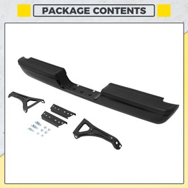 KUAFU Assembly Rear Bumper Compatible with 1994-2002 Dodge Ram 1500 2500 3500 Fleetside/Styleside W/Step Pads Steel+Plastic Powder Coated Black Heavy Duty