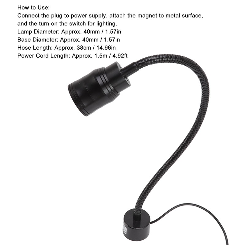 Machine Light LED Gooseneck Work Lamp 7W with Magnetic Base