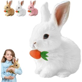 My Realistic Toy，Moving & Talking Robotic Pet ，Interactive Toy，Easter Interactive Realistic Decor (White)