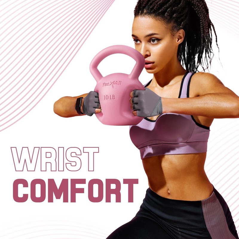Yes4All Kettlebell, 5-25lb Strength Training Kettlebells for Women, Wide Multi-grip