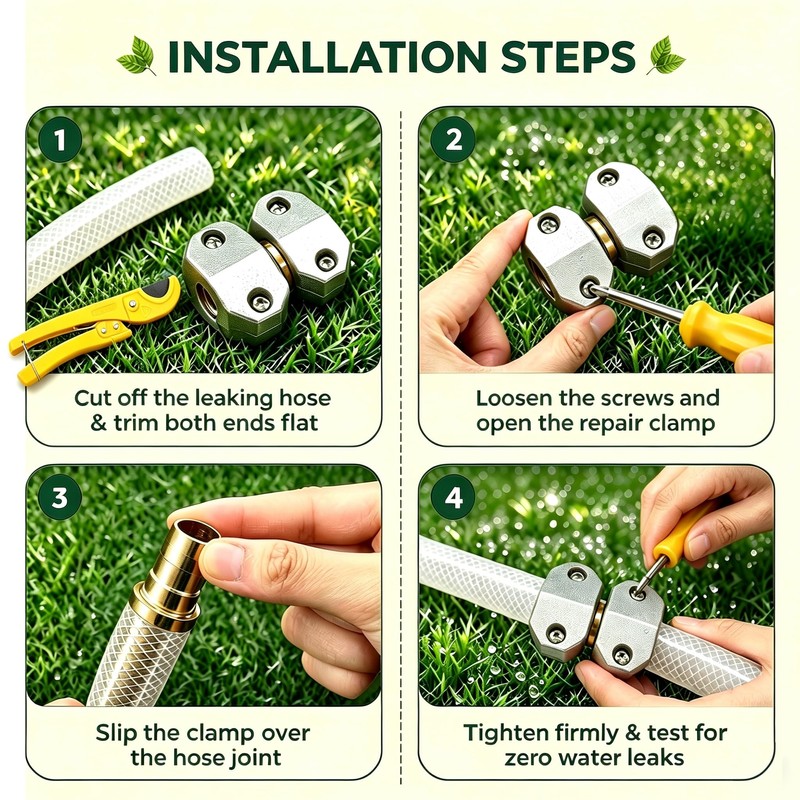 5/8" 3/4" Hose Mender kit Aluminum & Brass Heavy Duty