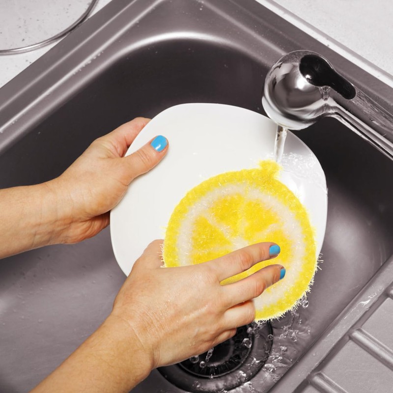 Lemon Kitchen Dish Cloths 4 Pack Shaped Dishes Cleaner Cloths