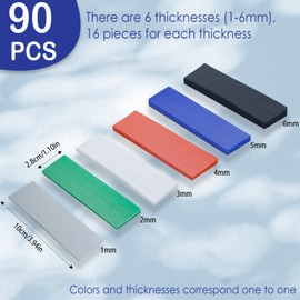 Spacer Plastic 28 x 100 mm Underlay Plates Plastic 90 Pieces Glazing Blocks Durable Underlay Plates Spacers Window Blocks (1-6 mm)