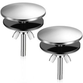 LEIFIDE 2 Pcs 2 Inch Kitchen Sink Hole Cover Faucet Hole Cover Stainless Steel Kitchen Sink Tap Plate Stopper Blanking Metal Plug(Brushed Stainless Steel)