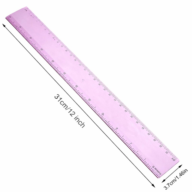 EBOOT 2 Pack Plastic Ruler Straight Ruler Plastic Measuring Tool