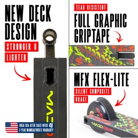 Madd Gear MG2 Obsidian Series Complete Trick Scooter - Aircraft Grade Aluminum Stunt Scooter for Kids 5 Years and Up - Best Pro Scooter for Beginners Boy and Girls (Venom)