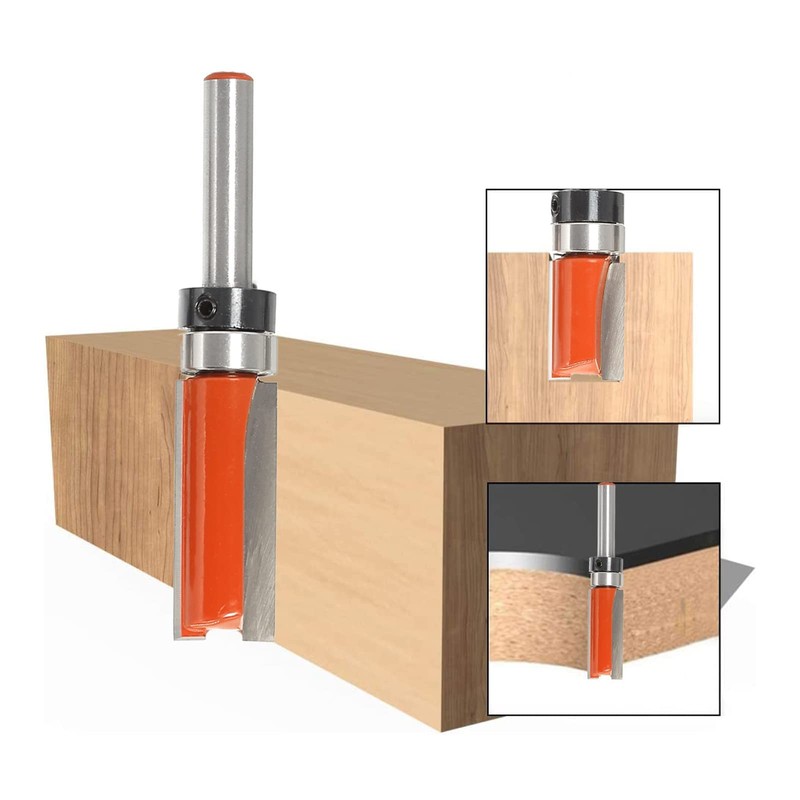 Sinoprotools 4Pcs 1/4 Inch Shank Flush Trim Pattern Router Bit
