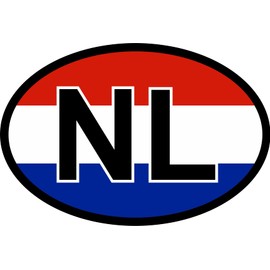 Daged Netherlands Sticker Car Foreign License Plate Set of 2 Stickers – Country Identification Holiday AKZ