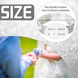 ZUYYON 8 Pack Corsage Bracelet Wrist Corsage Rhinestone Elastic Wrist Corsage Rhinestone Bracelet DIY Wrist Corsages Accessories for Wedding Prom Bridal Shower, One Size, Rhinestones, Plastic,