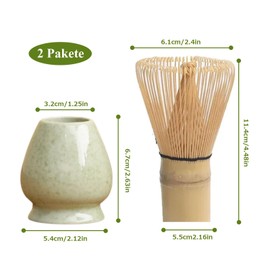 Matcha Tee Set, Matcha Set für Einsteiger, Matcha Starter Set,Matcha-Rührer und Ständer,2-teiliges Set für Teeliebhaber