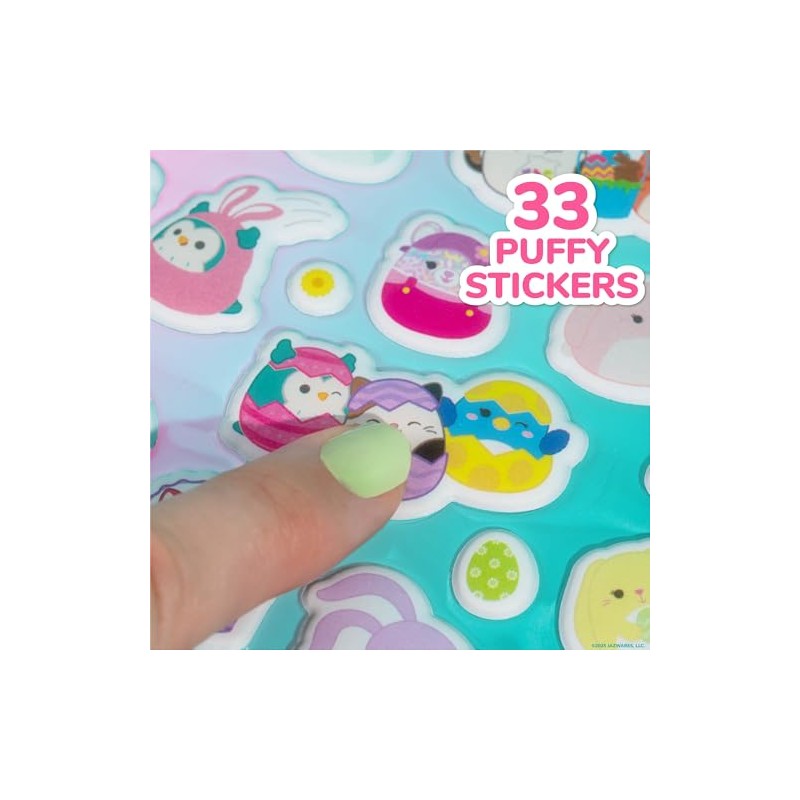Calcomanías hinchadas originales de Squishmallows, 33 calcomanías de papelería, tema