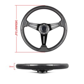 12.5 Inch Carbon Fiber Golf Cart Steering Wheel with Ergonomic Design for Club Car Ds and Precedent EZGO RXV & TXT, Yamaha G29/Drive Most Golf Carts