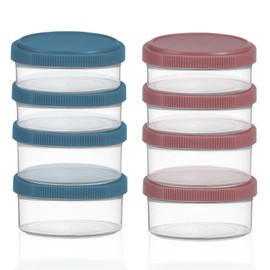 LELE LIFE 8Pcs Leakproof Salad Dressing Container to Go, 50ml and 75ml Condiment Containers with Screw Lids, Small Dipping Sauce Cups for Lunch Box, Dishwasher Safe