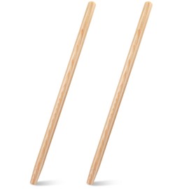 Docik 2 Pcs Shovel Handle Replacement 48" Length, 1-1/2" Diameter, Strong Hardwood Solid Ash Wood Straight Handle for Long Shovels Garden Tool