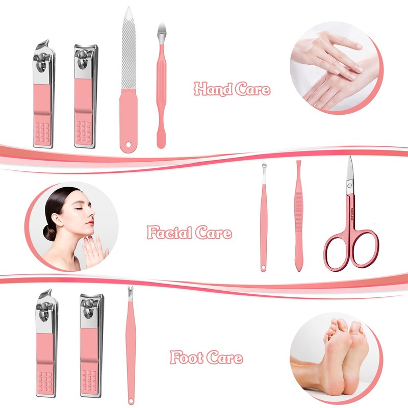 Manicure Set 8 in 1 Nail Clipper Set,RedFlow Nail Clippers,Fingernail