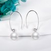 POPLYKE Pearl Earrings Silver 925 8 mm Pearl Earrings Hanging