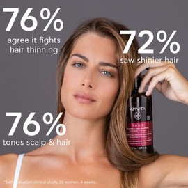Apivita Shampoo Tonificante para Mujeres con Cabello Debilitado 250ml - Shampoo natural para la pérdida de cabello con complejo tónico patentado de hippophae, laurel y propóleo