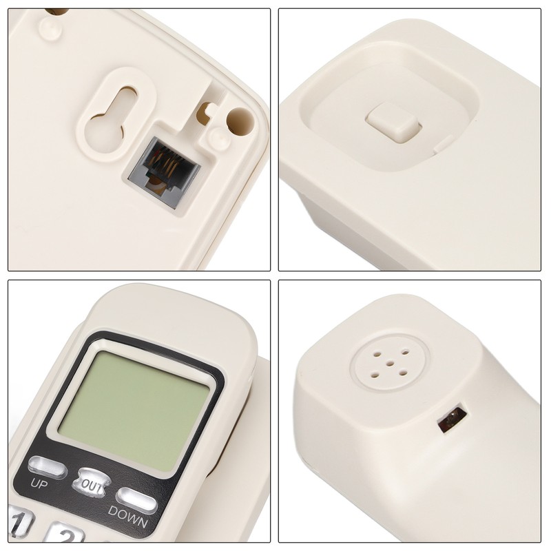 Wired Wall Phone Multifunctional Calendar LCD Display Caller ID Landline